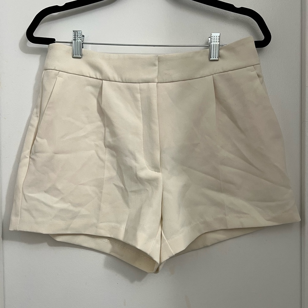 Dynamite High Waist Cream Shorts